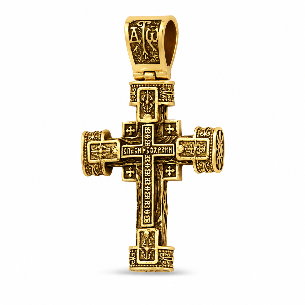 18k Yellow Gold Cross "King of Glory" 014 - image 2