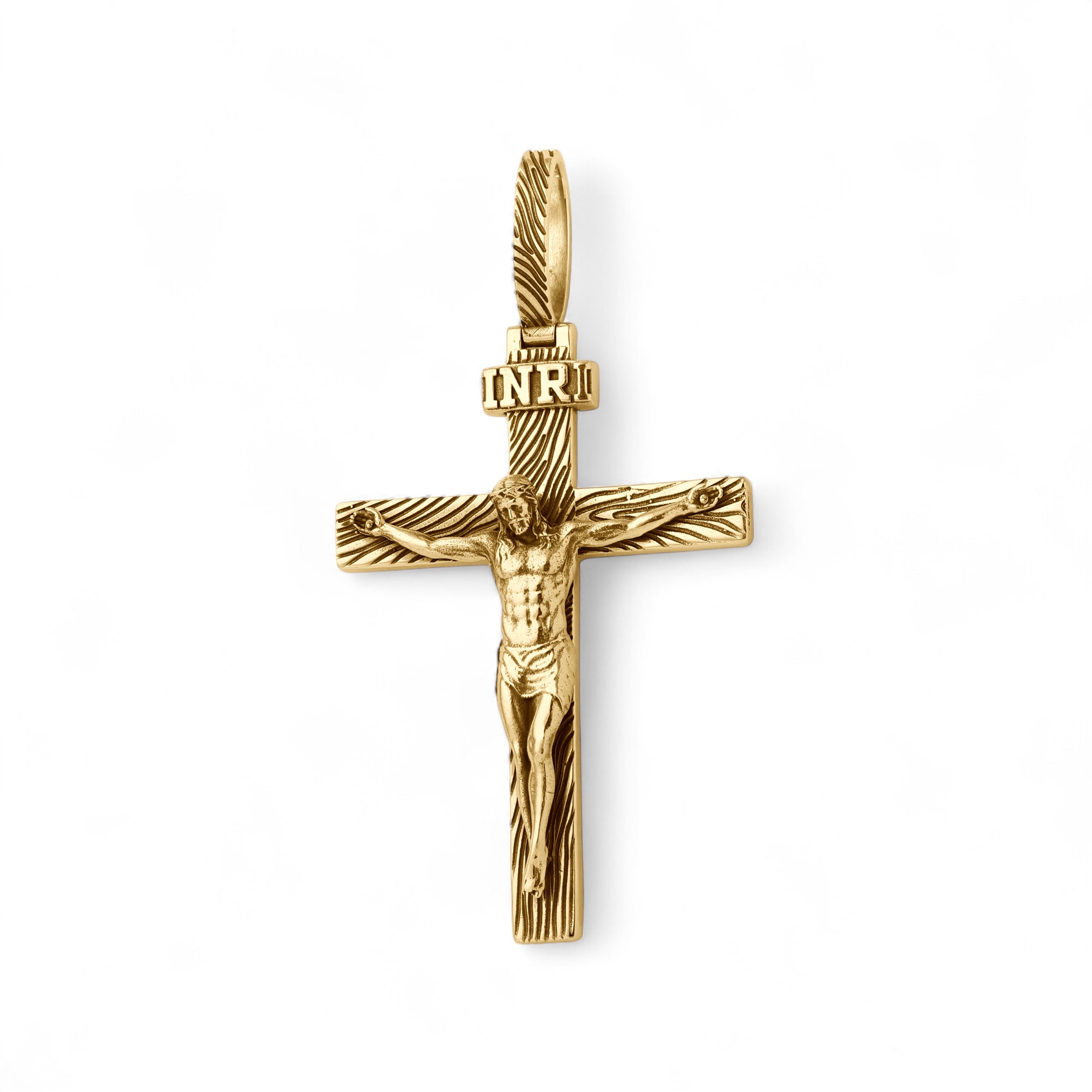 18k Yellow Gold Catholic Cross 007