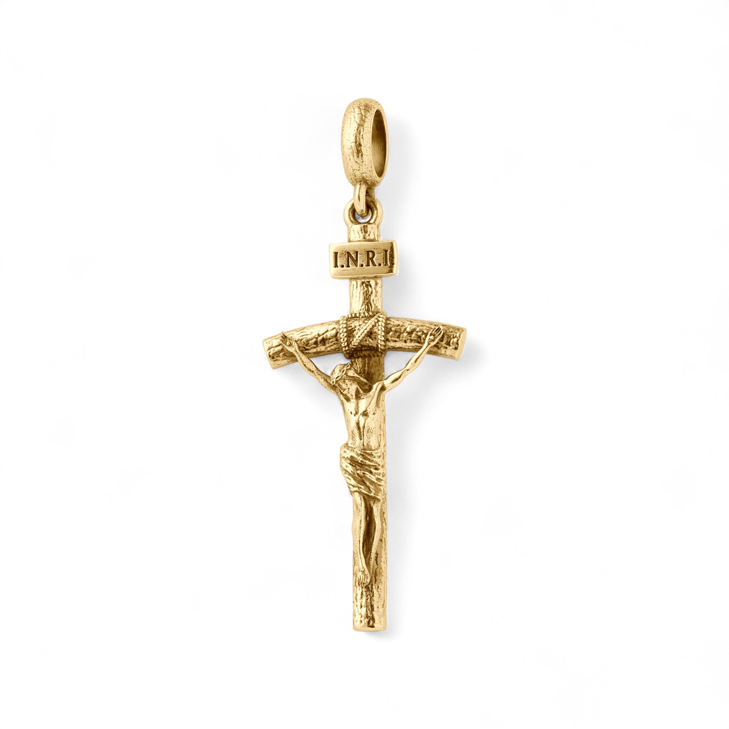 18k Yellow Gold Catholic Cross 008