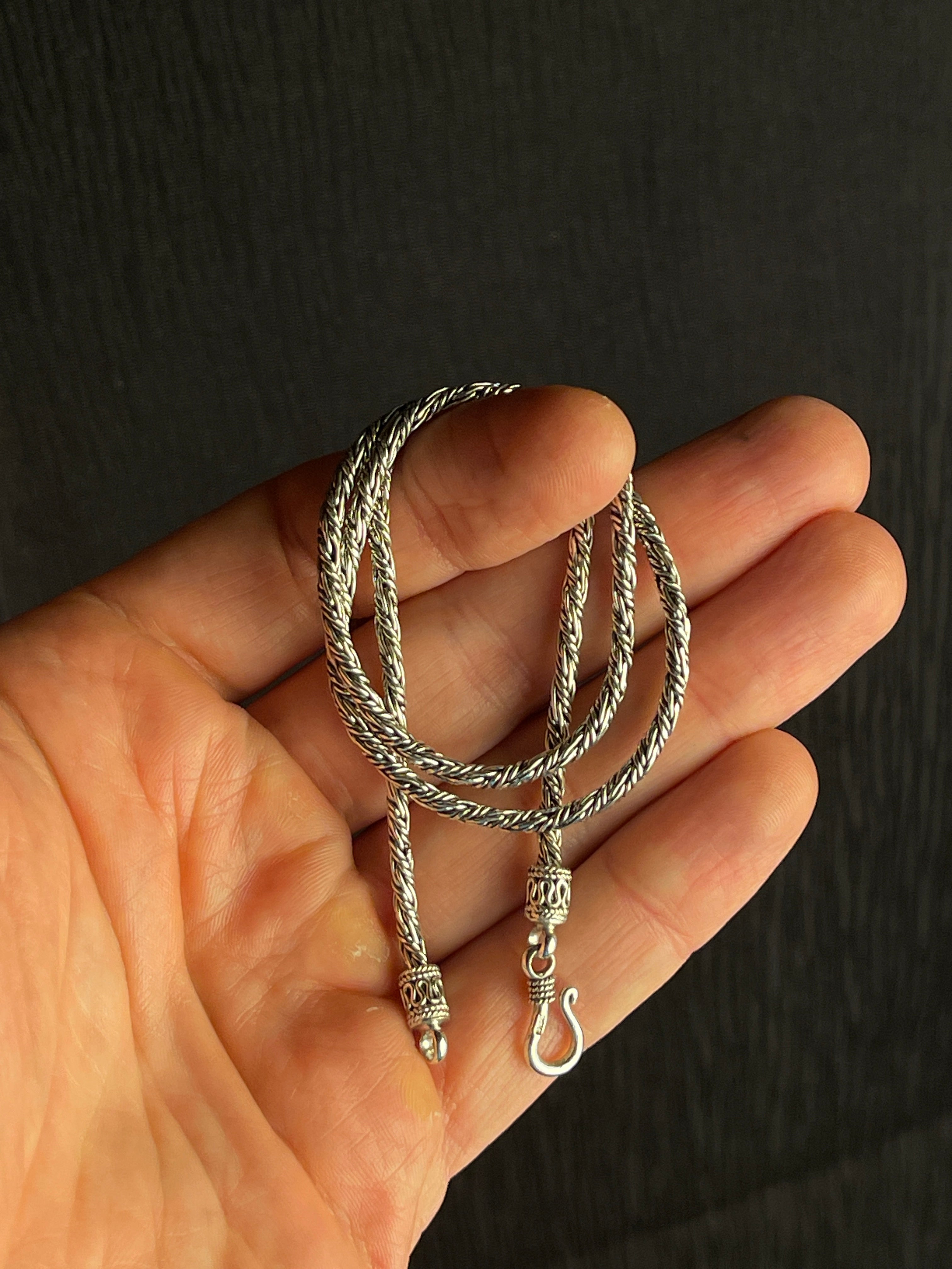 Bali Silver Necklace (2.5 mm) with hook clasp - image 2
