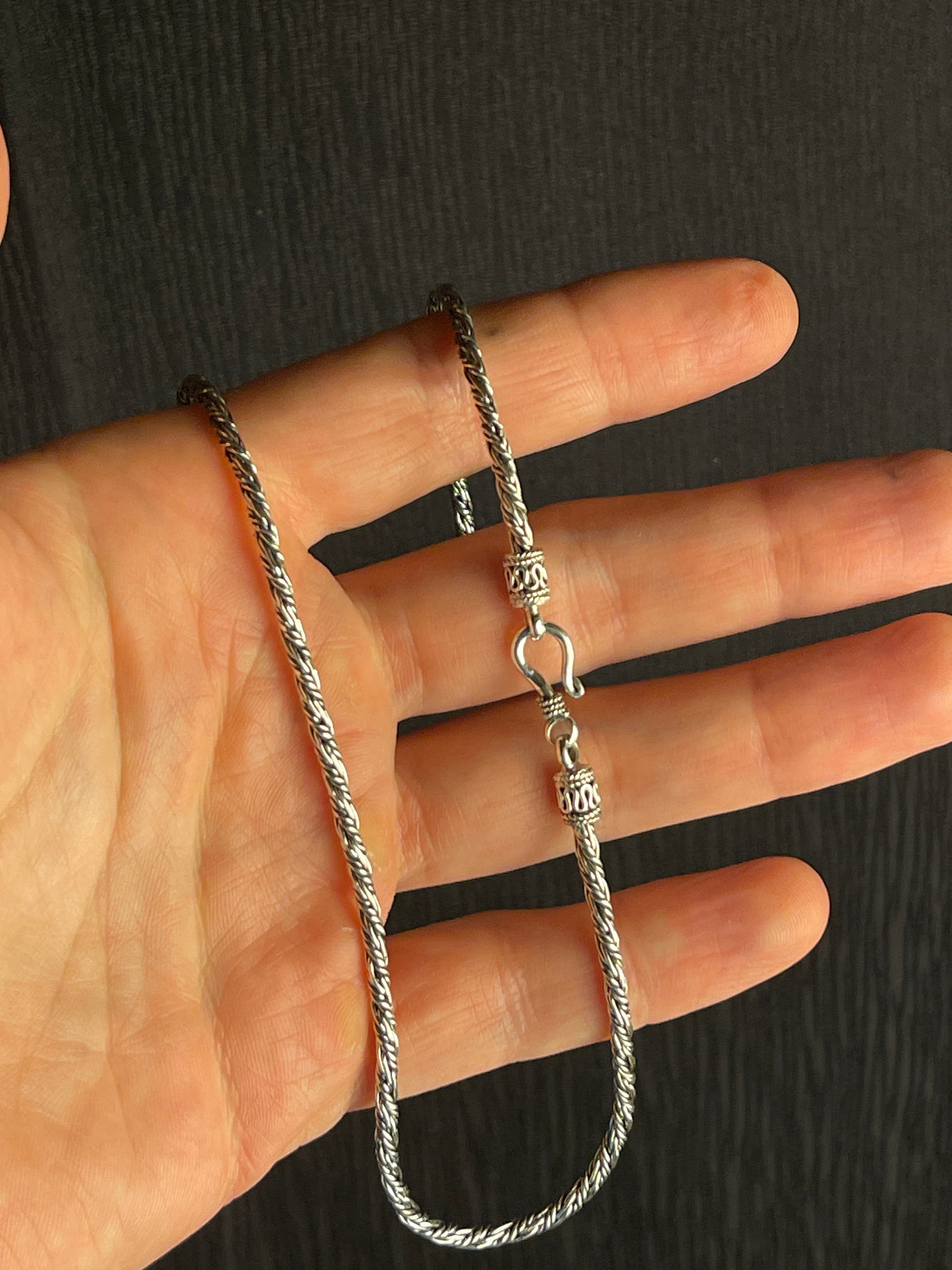 Bali Silver Necklace (2.5 mm) with hook clasp - image 3