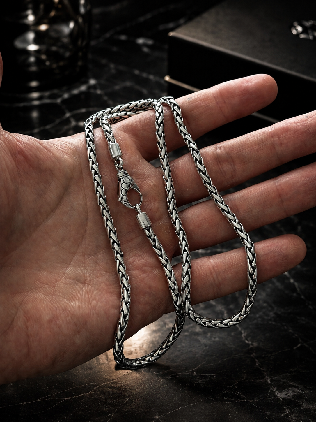 Bali Silver Necklace 4 mm - image 2
