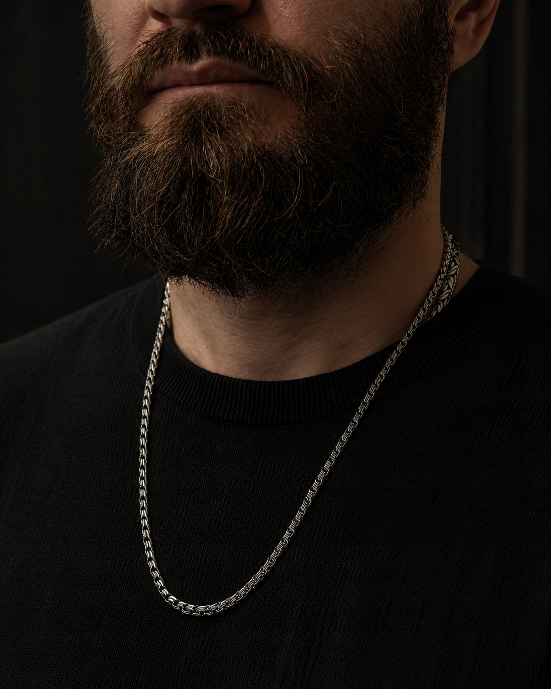 Heavy Silver Byzantine Necklace 5 mm - image 20