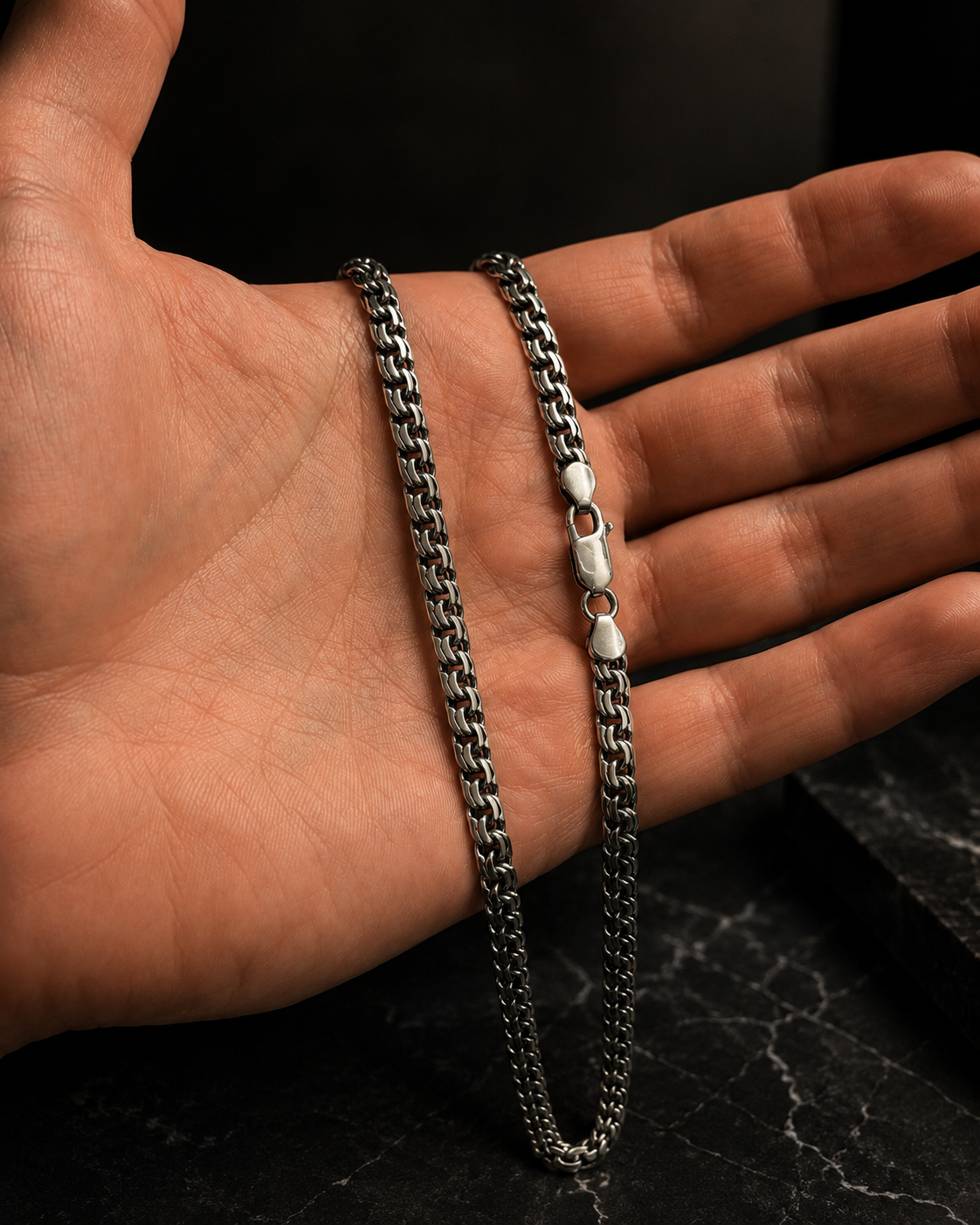 Heavy Silver Byzantine Necklace 5 mm - image 21