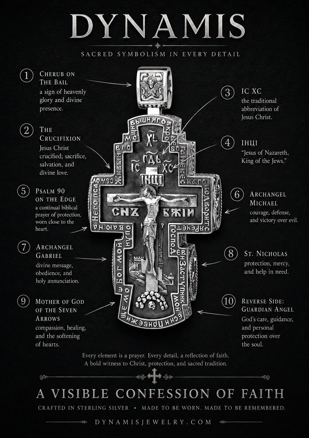 Heavy Silver Cross Holy Trinity 005 - image 2