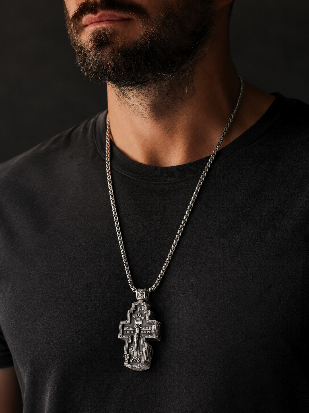 Heavy Silver Cross Holy Trinity 005 - image 3