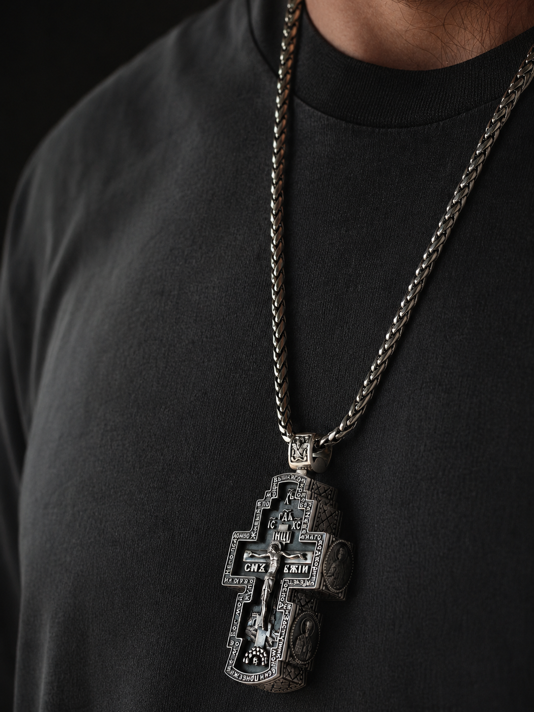 Heavy Silver Cross Holy Trinity 005 - image 4
