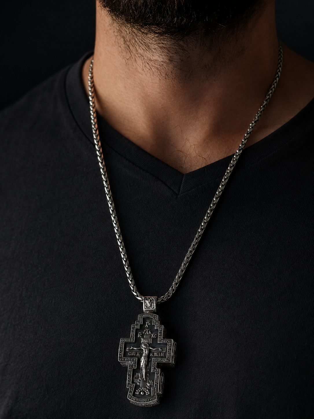 Heavy Silver Cross Holy Trinity 005 - image 7