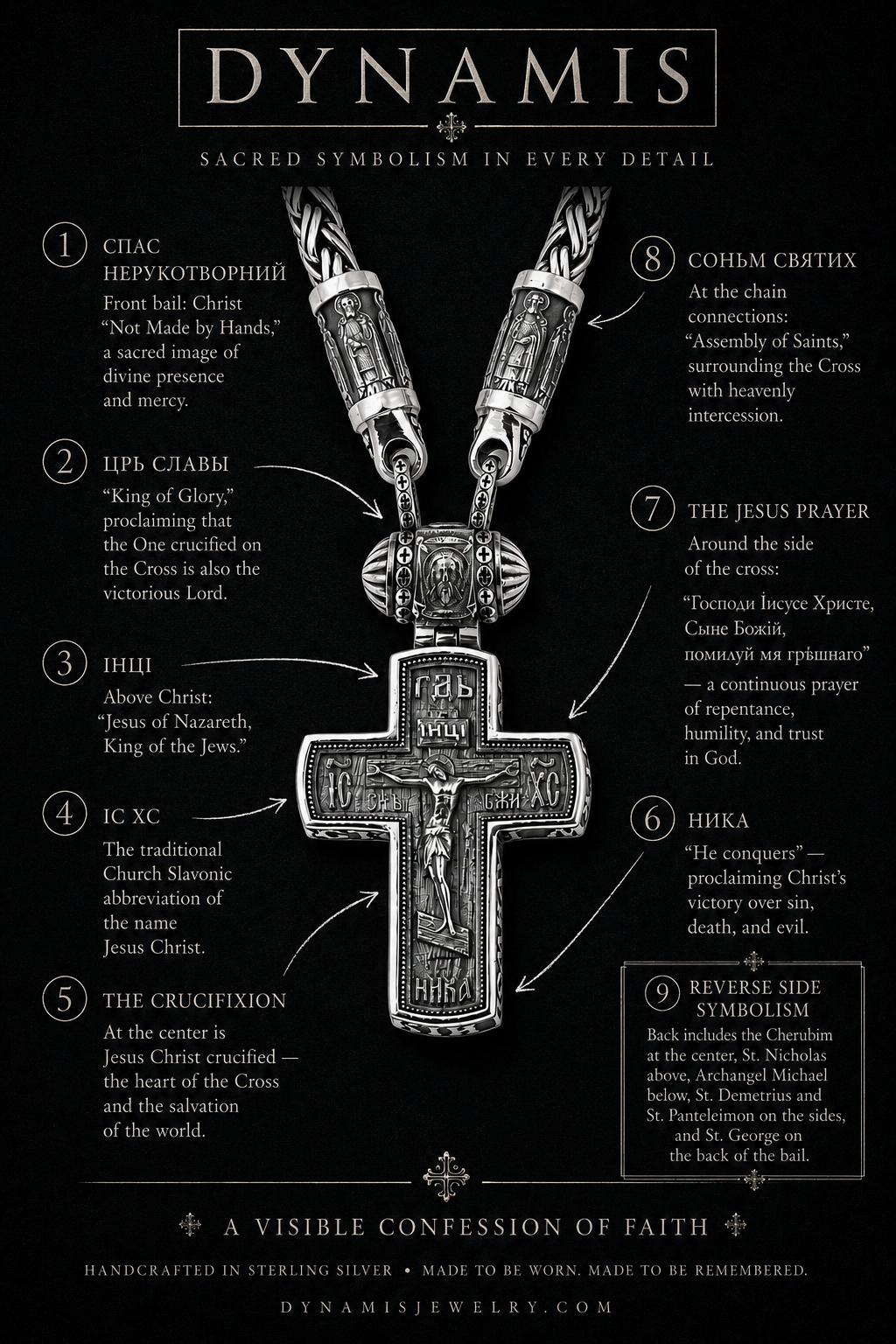 Silver Orthodox Cross Necklace 002