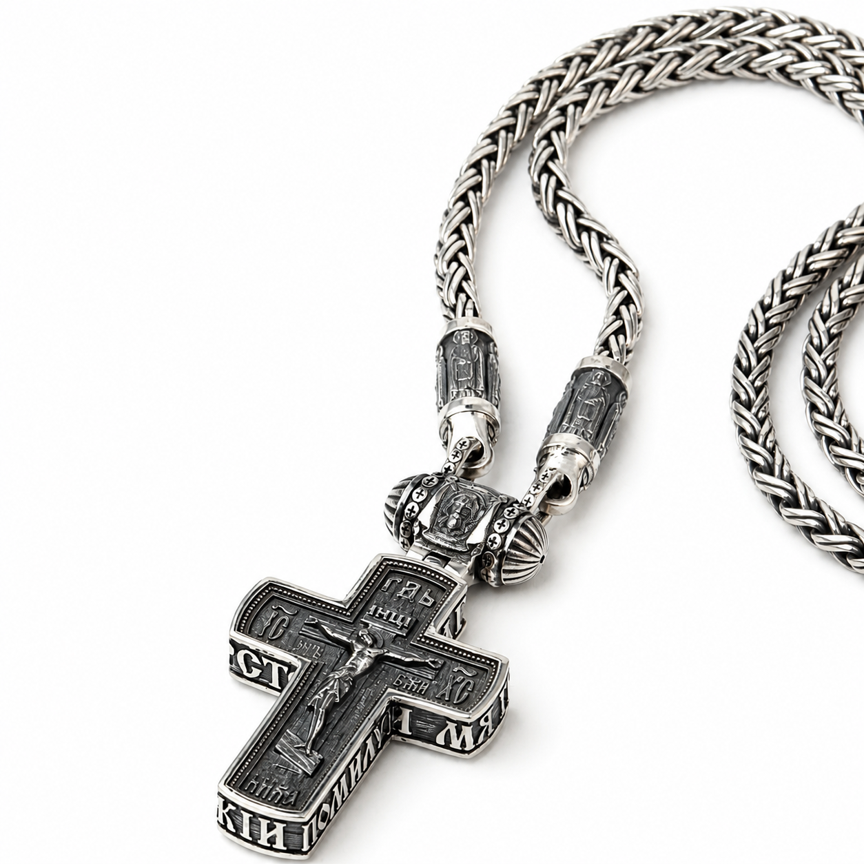 Silver Orthodox Cross Necklace 002 - image 2