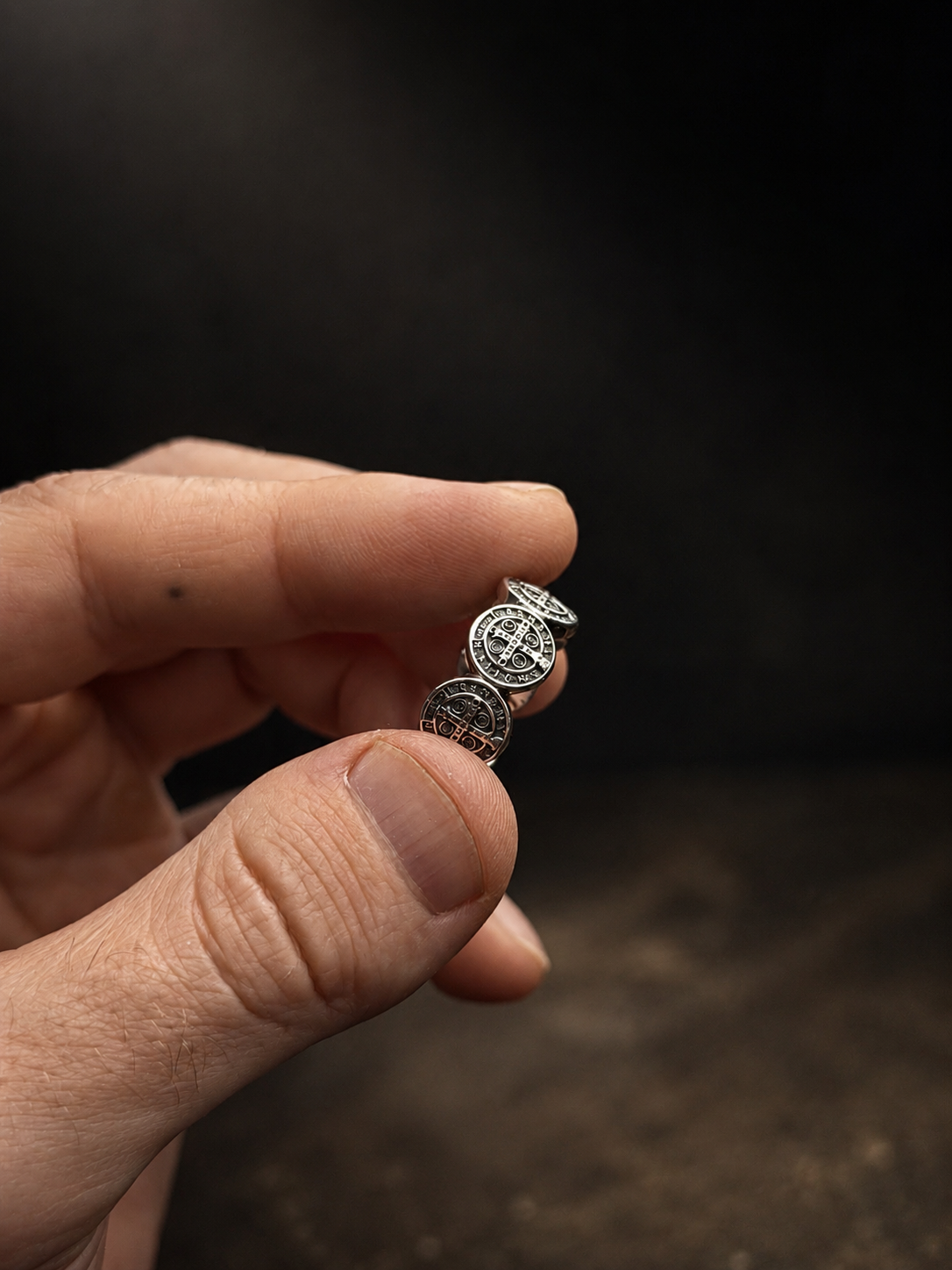 St. Benedict Medal Silver Ring - image 3