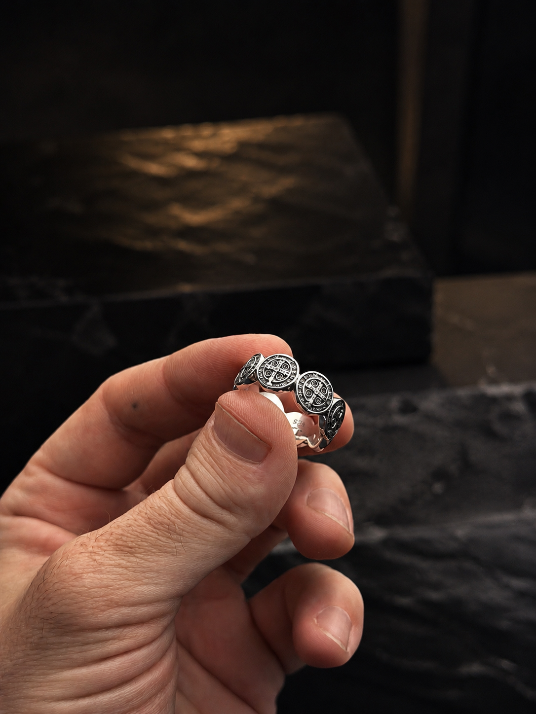 St. Benedict Medal Silver Ring