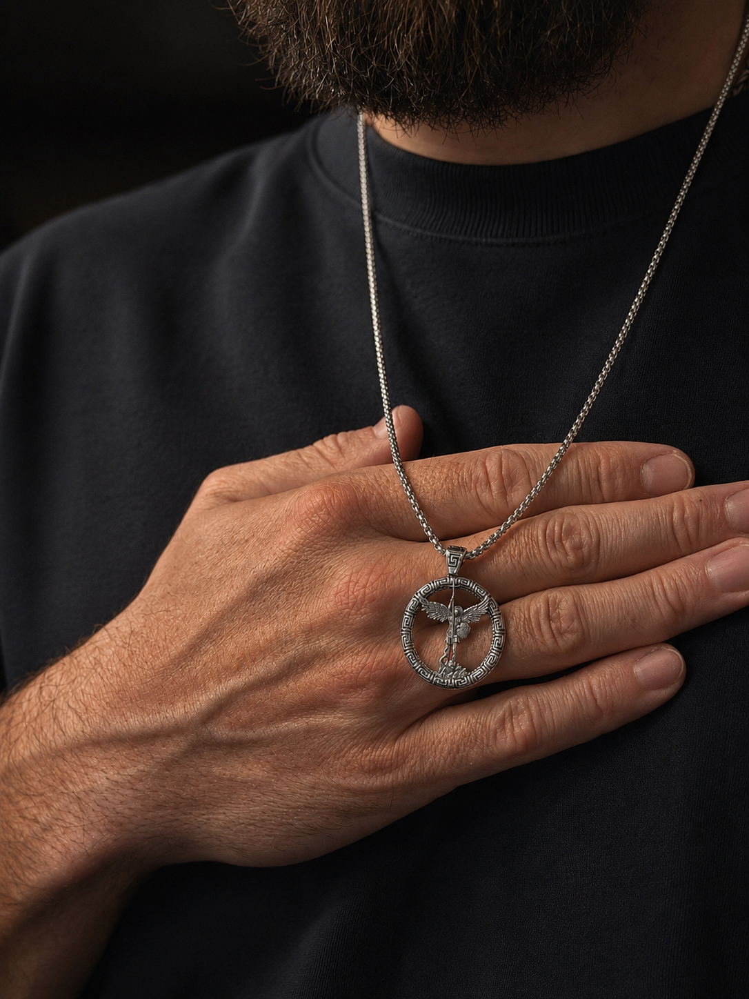 St. Michael the Archangel Silver Pendant 003 - image 4