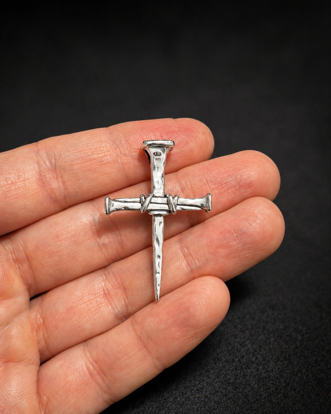 Three Nails Cross Silver Pendant 001 - image 4